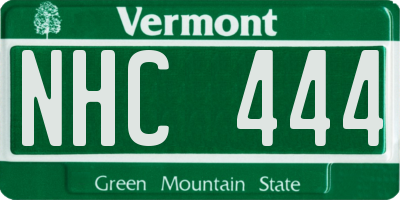 VT license plate NHC444