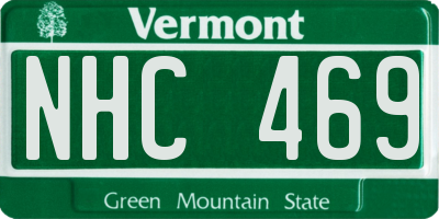 VT license plate NHC469