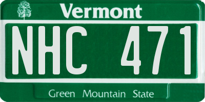 VT license plate NHC471