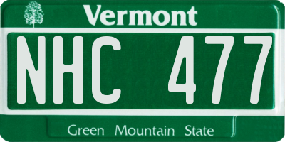 VT license plate NHC477