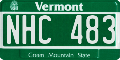VT license plate NHC483