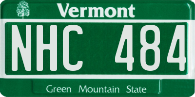VT license plate NHC484