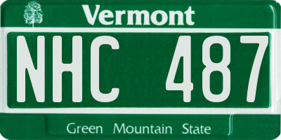 VT license plate NHC487