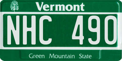 VT license plate NHC490