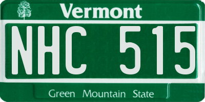 VT license plate NHC515