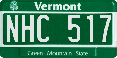 VT license plate NHC517