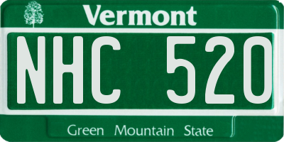 VT license plate NHC520