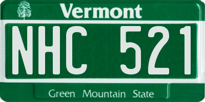 VT license plate NHC521