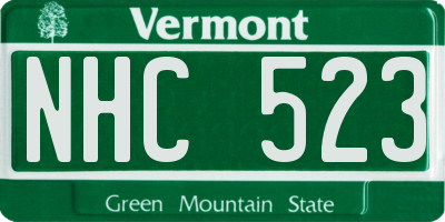 VT license plate NHC523