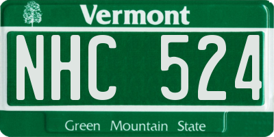 VT license plate NHC524