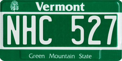 VT license plate NHC527