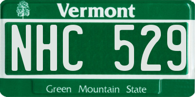 VT license plate NHC529