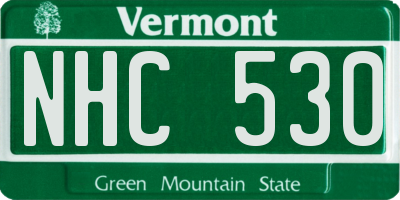 VT license plate NHC530