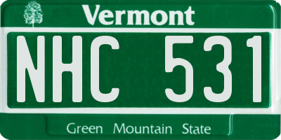 VT license plate NHC531