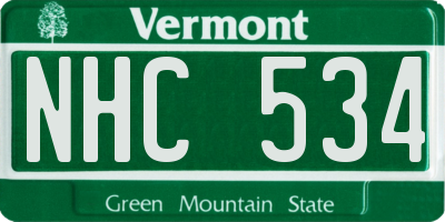 VT license plate NHC534