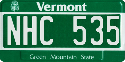 VT license plate NHC535