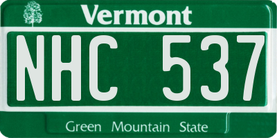 VT license plate NHC537