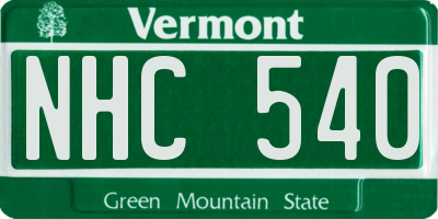 VT license plate NHC540