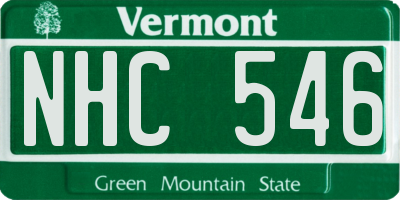 VT license plate NHC546