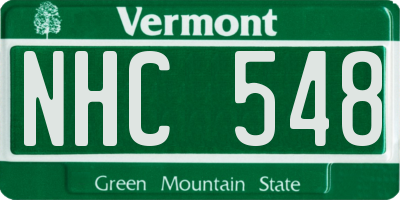 VT license plate NHC548