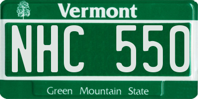 VT license plate NHC550