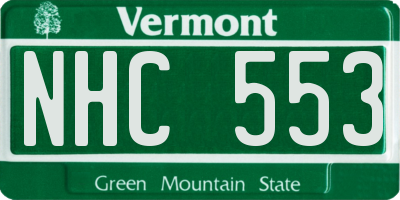 VT license plate NHC553