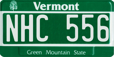 VT license plate NHC556