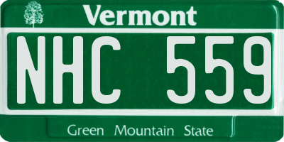 VT license plate NHC559