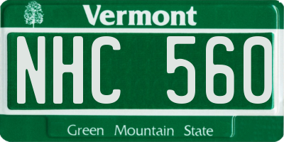 VT license plate NHC560