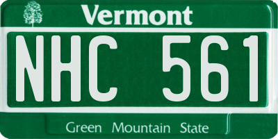 VT license plate NHC561