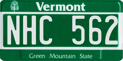 VT license plate NHC562