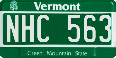 VT license plate NHC563