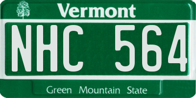 VT license plate NHC564