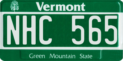 VT license plate NHC565