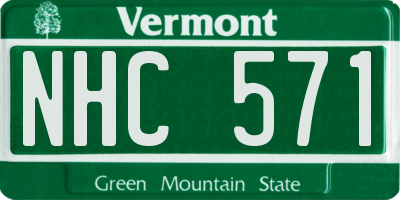 VT license plate NHC571
