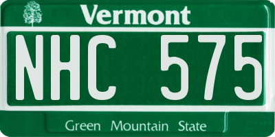 VT license plate NHC575