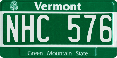 VT license plate NHC576