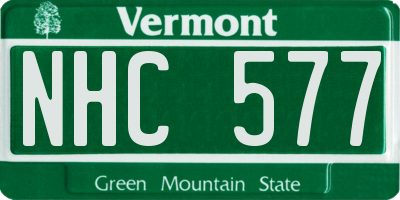 VT license plate NHC577