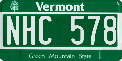 VT license plate NHC578
