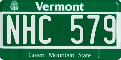 VT license plate NHC579