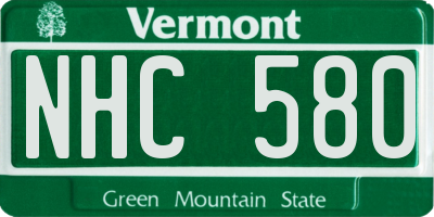 VT license plate NHC580