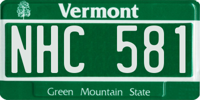 VT license plate NHC581