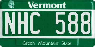 VT license plate NHC588