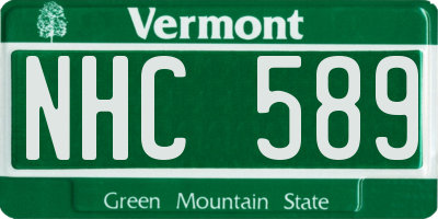 VT license plate NHC589