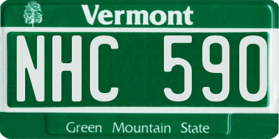 VT license plate NHC590