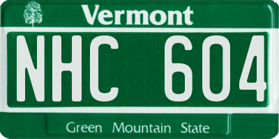 VT license plate NHC604