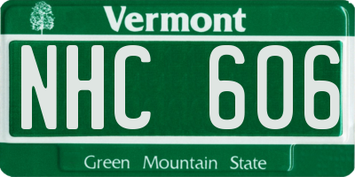 VT license plate NHC606