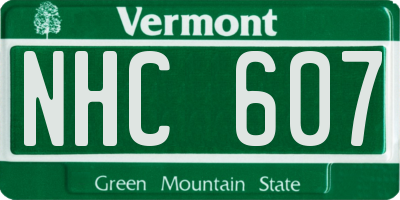 VT license plate NHC607