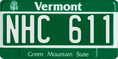 VT license plate NHC611