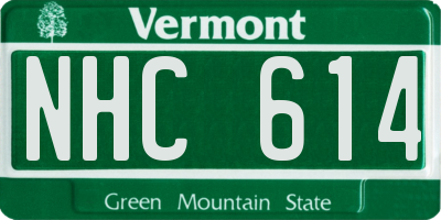 VT license plate NHC614